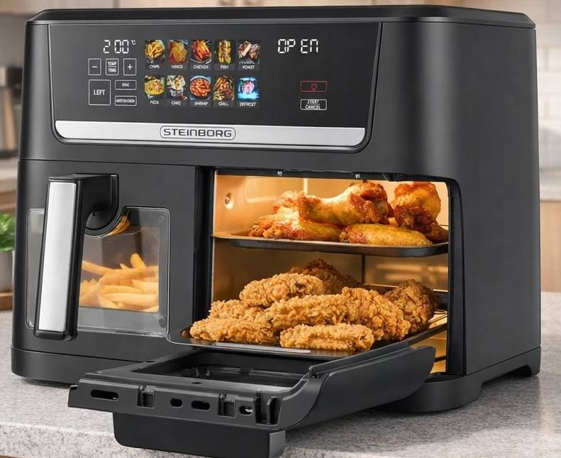 Steinborg XXL Heißluftfritteuse im Amazon-Deal: Dual-Zone-Modell jetzt 30 Euro günstiger