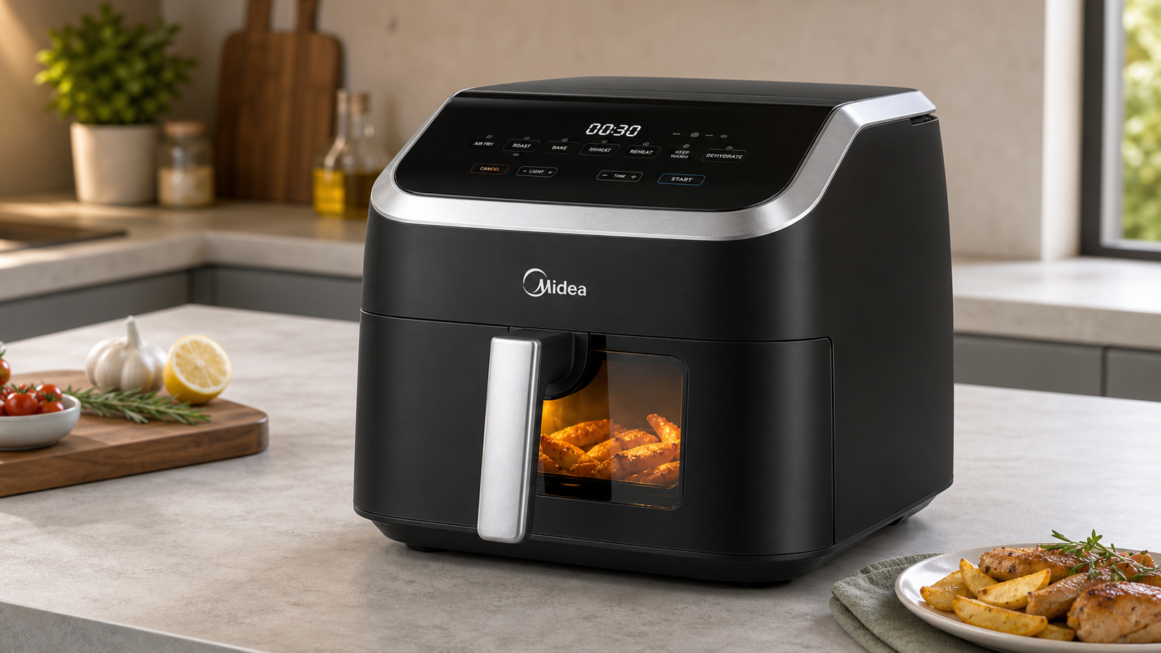 Midea AirFryer 8.5L bei Amazon: Diese Heißluftfritteuse mit Sichtfenster ist stark reduziert
