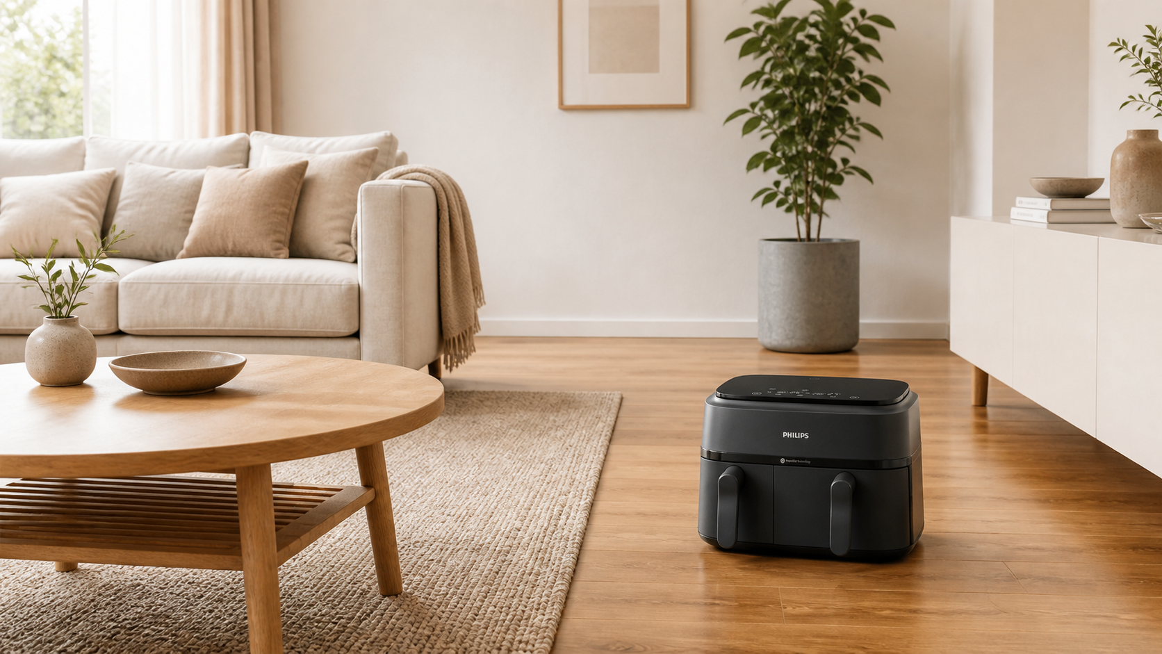 Philips Airfryer Dual Basket 3000 Series NA350/00 bei Amazon: Dual-Zone-Heißluftfritteuse aktuell für 129,99 Euro