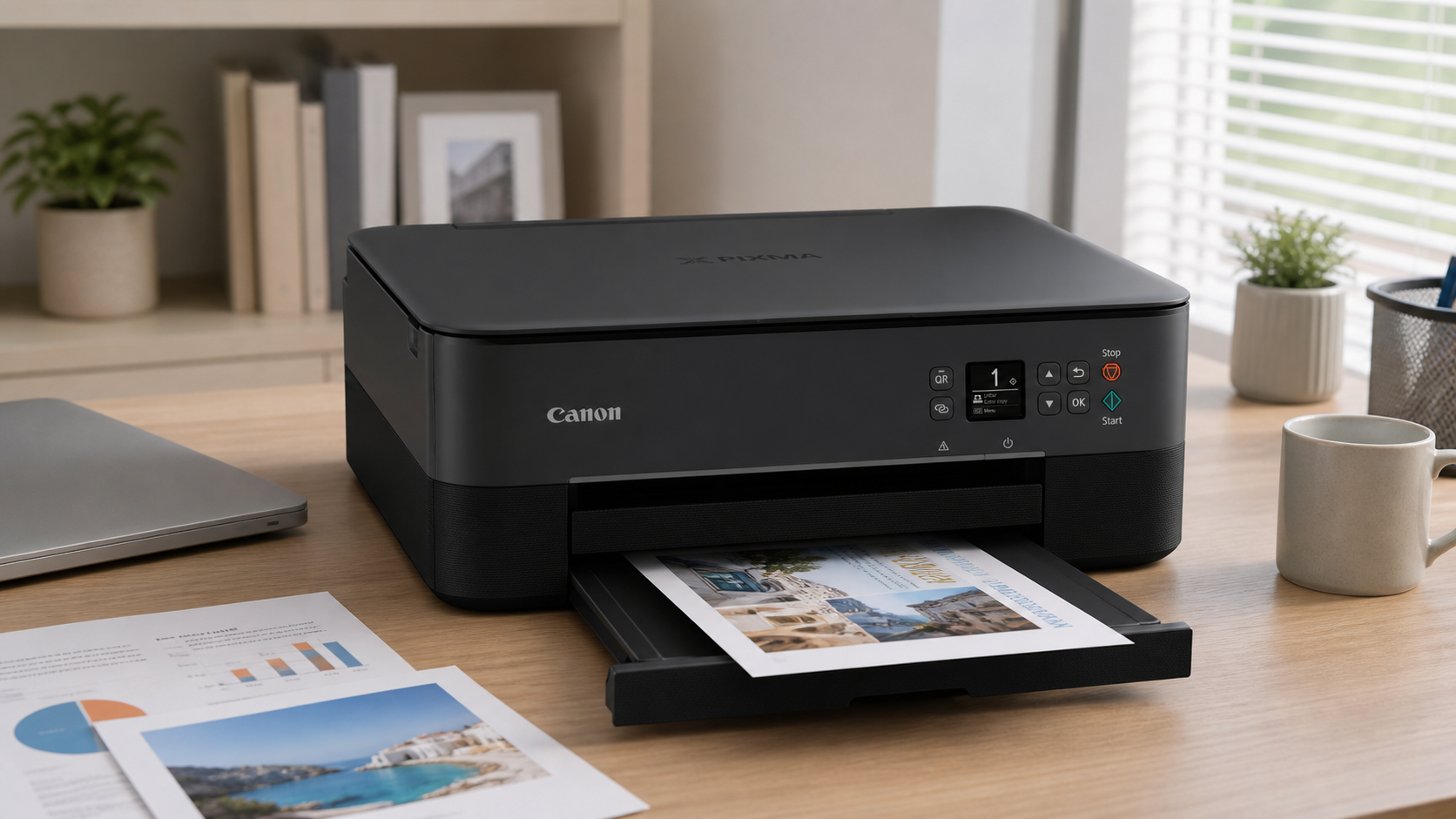 Schmale Stellfläche, zwei Papierwege: Canon PIXMA TS5350i für flexibles Drucken zuhause
