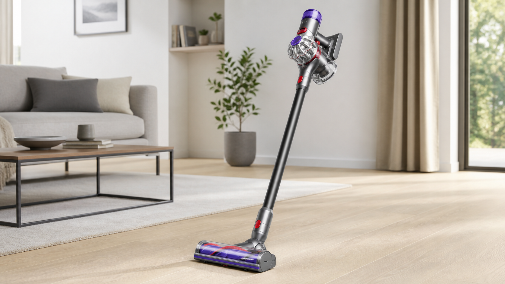 Nicht nur für die schnelle Runde: Dyson V8 Advanced hält Hartboden, Teppich und Sofa flexibel sauber