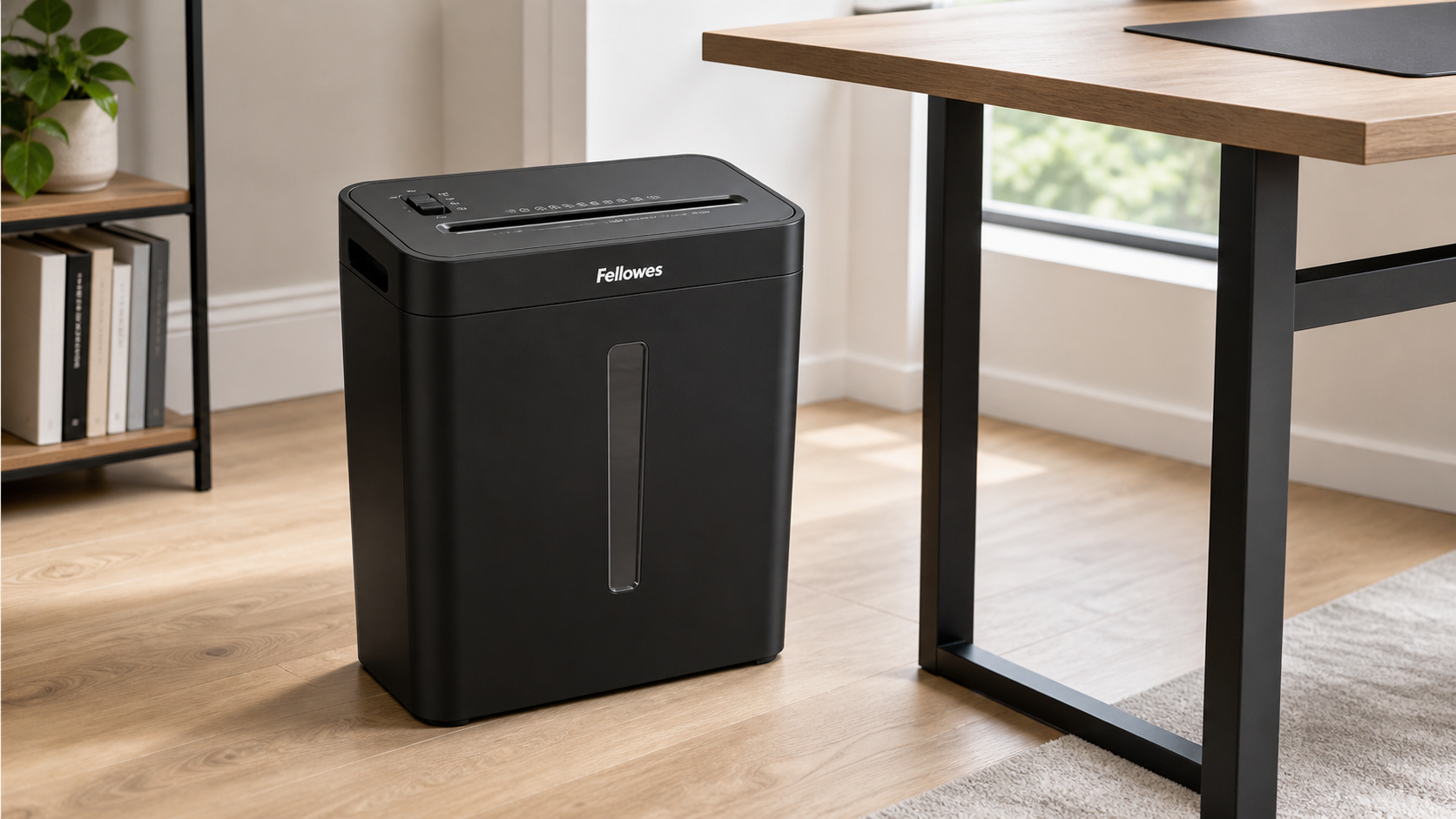 Leiser Datenschutz im Homeoffice: Fellowes Powershred P-42C passt besser unter den Schreibtisch als ins Archiv