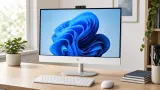 Ein Schreibtisch-PC, der nicht nach Kasten unterm Tisch aussieht: HP All-In-One 27-cr0600ng bringt Ruhe ins Arbeitszimmer